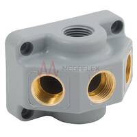3/4″ Aluminium Manifold 1 Inlet x 3 Outlets