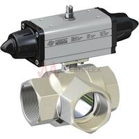 Pneumatic 3-Way Brass Ball Valves