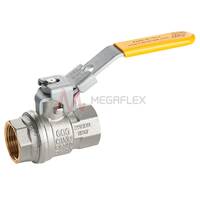 Yellow Hdle Brass Ball Valves PTFE Seal