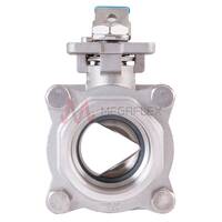 3-Piece Stainless Steel Ball Valve V Port Direct Mount Lever