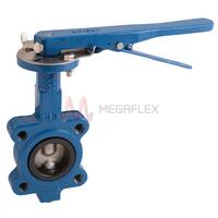 PN16 Lugged & Tapped Butterfly Valves Yellow Lever Gas