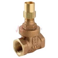 BSPT Female x Female Gate Valve Lock Shield Bronze