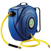 Compact Retractable Air Hose Reel with 17m PVC Blue