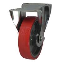 Red Poly Tyre Fixed Castor 150Kg