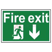 Fire Exit Arrow Down Sign