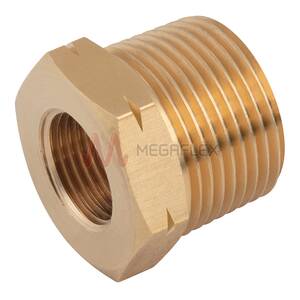 Male BSPP To Metric Female Reducing Bush – Brass Parallel Thread With Bonded Washer – Hydraulic/Pneumatic Fitting