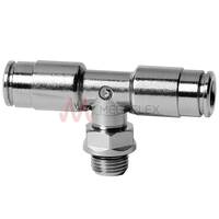 4-8mm BSPP Push-Fit Fittings Tee Nickel Plated Brass
