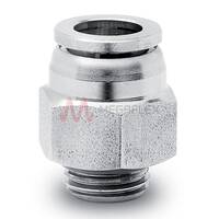 Push-in Male Stud 4/6mm - 10 / 12mm Tube Stainless Steel