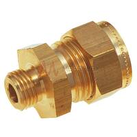 BSPP Male x OD Stud Coupling Brass