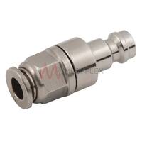 Pneumatic 6mm OD Plug Brass Nickel Plated