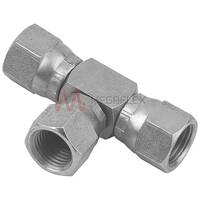 JIC Tee F Swivel 37° Steel Zinc