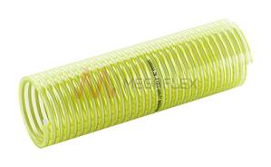 Yellow Tint, White Spiral Helix, Low Toxic Anti-Abrasive PU Lined PVC S&D Hose