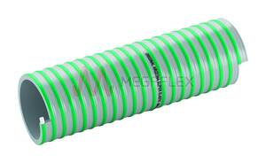 Grey Superelastic PVC S&D Hose with White Rigid PVC Helix for Waste Management