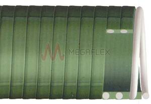 Olive Green Medium Duty PVC S&D Hose with White Rigid PVC Helix