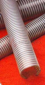 Grey Helix Embedded Antistatic PVC S&D Hose for Injection Moulding