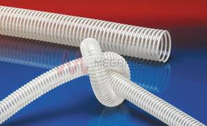 Antistatic Ester-PU hose Norplast PUR 385 AS with Rigid PVC Helix