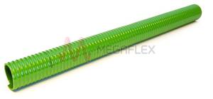 Green PVC S&D Hose with Extruded Red Scuff Stripe with Rigid PVC Helix