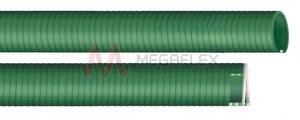 Green PVC S&D Hose with Extruded Red Scuff Stripe with Rigid PVC Helix