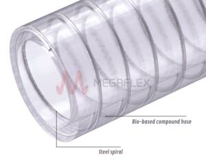 Clear Biovinyl PVC Hose with Steel Wire Helix - Plutone Bio
