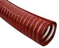 Clear Thick PVC Wine Suction & Delivery Hose with Red PVC Helix for Food Liquids