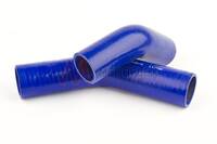 Blue Silicone Coolant Hose 45 Degree Elbows in 100mm Lengths (Imperial & Metric)