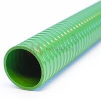 Green Medium Duty PVC S&D Hose with Rigid PVC Helix for Agriculture, Slurry, Water