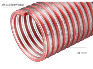 Nettuno ENO PVC-P Hose with Red Rigid PVC Helix For Wine Industry