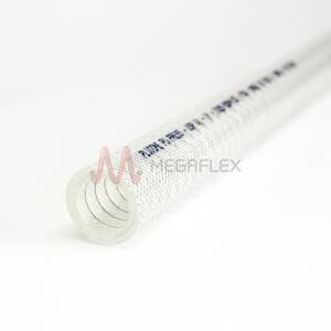 Plutone PU Press Clear Ether Polyurethane S&D Hose with Stainless Steel Helix