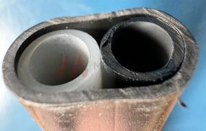 Nylon Extruded and Calibrated Twin Tubes with Black PVC Sheath