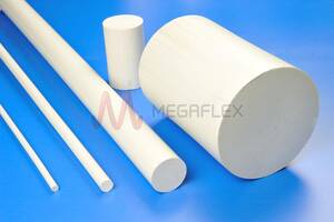 Rigid 25% Glass Filled Extruded PTFE Rod in 1m or 2m Lengths