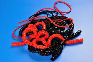 Red PTFE Spiral Wrap (PolyTetraFluoroEthylene) for Cable Management