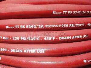 Red Superheated EPDM Rubber Steam S&D Hose Reinforced with Two Spiral Wire Plies