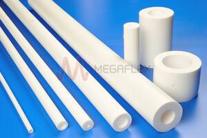 Rigid PTFE Tube (PolyTetraFluoroEthylene) Moulded in up to 300mm lengths