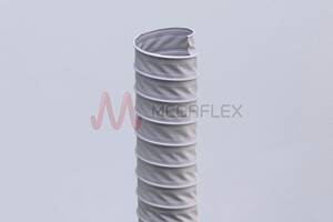Thermoresistant Grey PVC-coated Polyester Fabric Ducting with Steel Helix