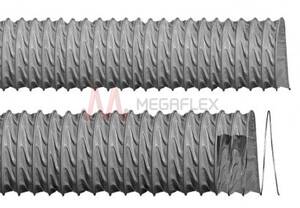 Thermoresistant Grey PVC-coated Polyester Fabric Ducting with Steel Helix