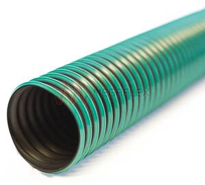 Black Santoprene Coated Polyester Fabric Ducting Reinforced with Metal Wire Helix