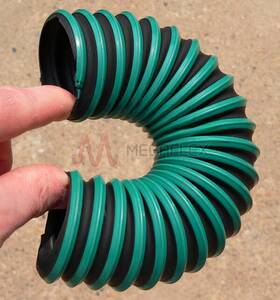 Black Santoprene Coated Polyester Fabric Ducting Reinforced with Metal Wire Helix